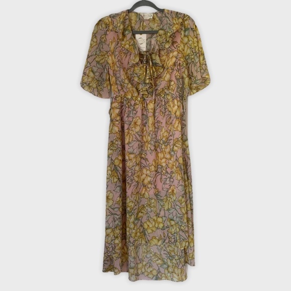 Loveriche Floral Dress Women's Size Small Ruffle - Picture 1 of 6